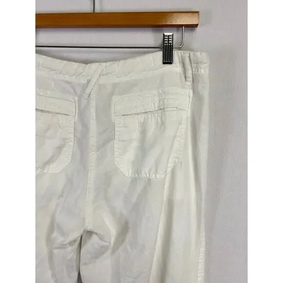Woman's Willi Smith White Wide Leg Linen Blend Pants - Size 8 Beachy Resort - Picture 10 of 15